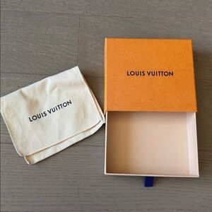 Louis Vuitton Small Drawer Style Orange Wallet Box and Dust Bag 5.5" x 5" x 1.5"